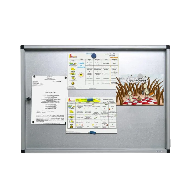 Vitrine affichage ulmann exterieur 95x110cm porte battante 15 feuilles a4