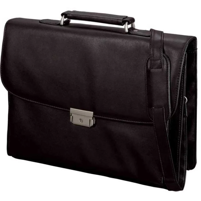 Cartable en simili-cuir noir - CANTANA ALASSIO