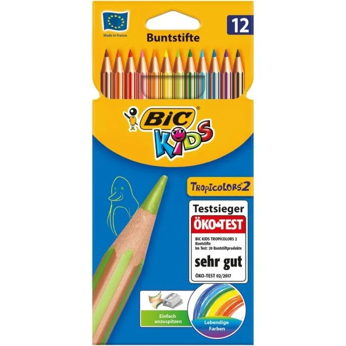 12 Crayons de couleur - Tropicolors BIC KIDS