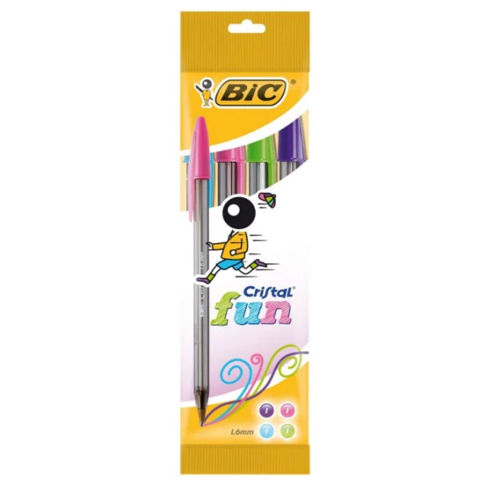 Stylo à bille Cristal Fun - Assortiment BIC Lot de 4