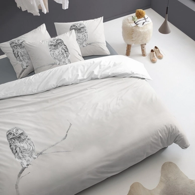 Parure de Lit Damai Hiboux Gris Coton