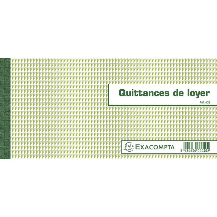 QUITTANCE DE LOYER Carnet à souche Exacompta 40E