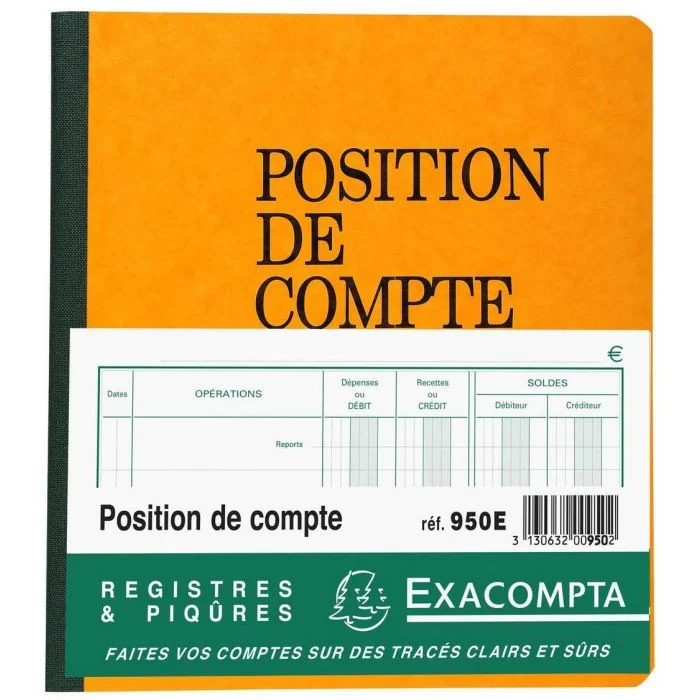 Carnet Position de comptes EXACOMPTA 950E 21 x 19 cm