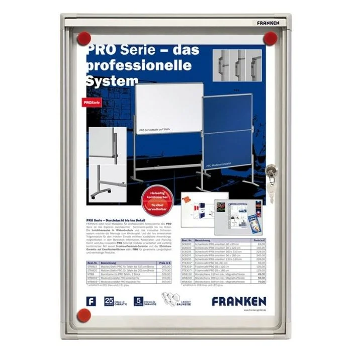 Vitrine d'Intérieur plate 1 feuille A4 - 280 x 370 mm FRANKEN X-tra.Line