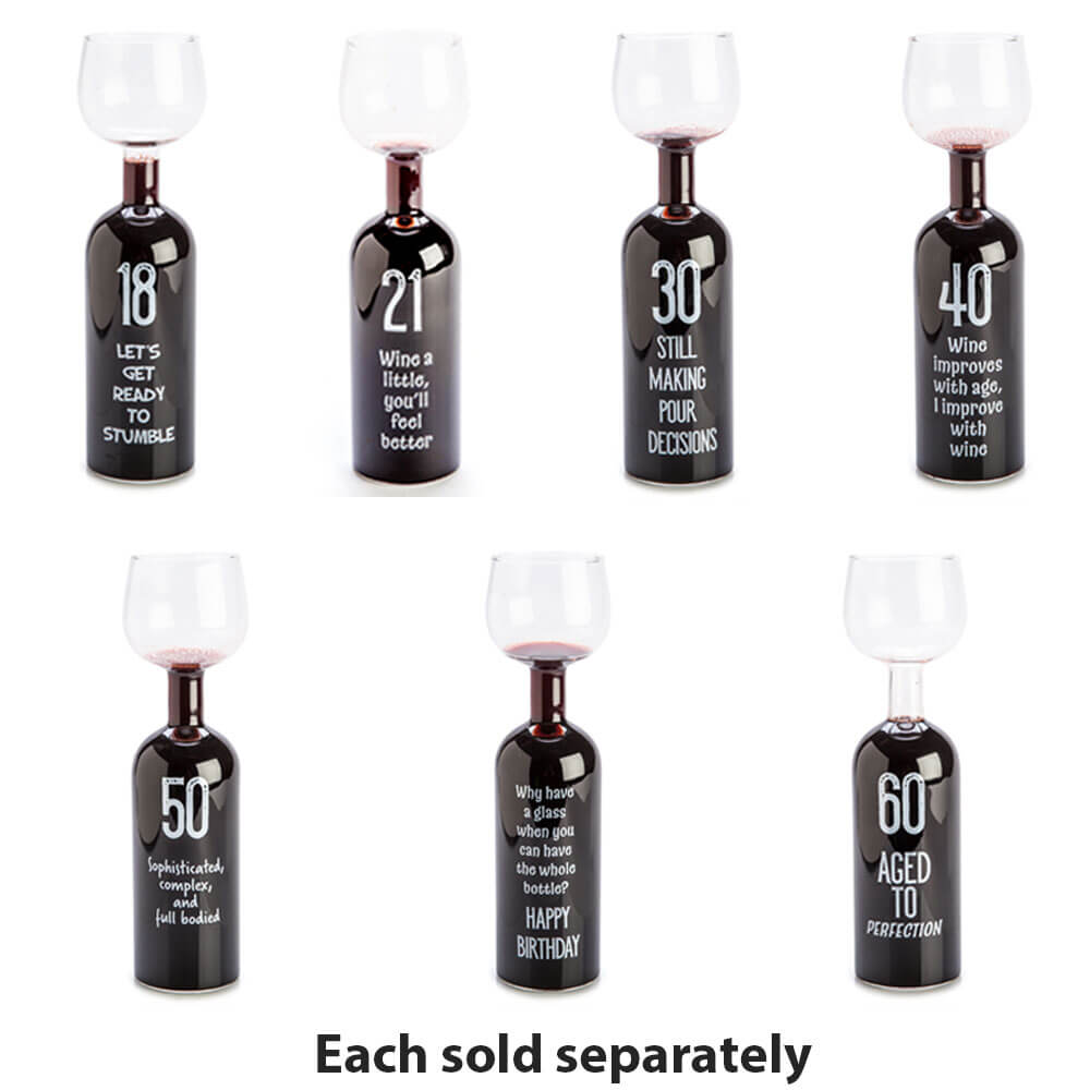 Joyeux anniversaire Verre de bouteille de vin