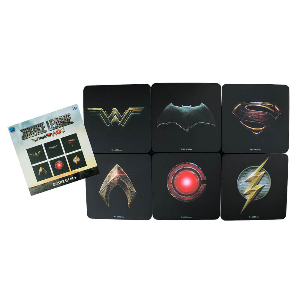 Movie de Justice League Full Team Logo Coaster Set de 6