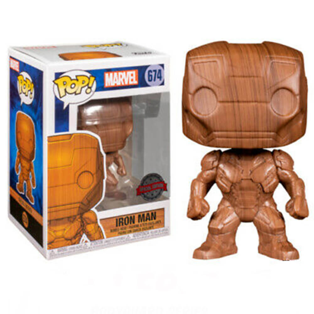 Iron Man Wood Deco Us Exclusive Pop! Vinyle