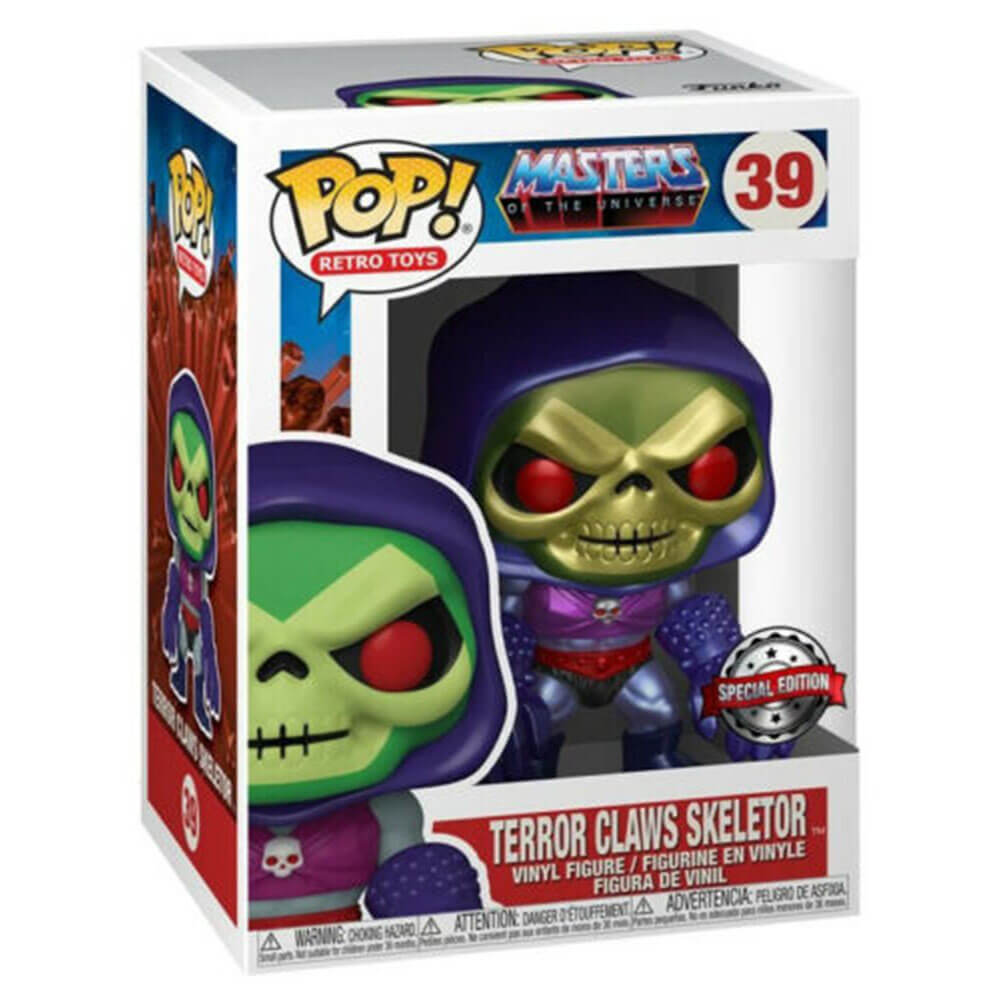 Skeletor avec des griffes terroristes Metallic Us Exclusive Pop! Vinyle