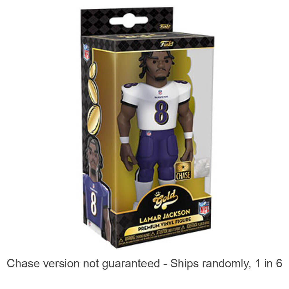 NFL Ravens Lamar Jackson 5 "Vinyl Gold Chase Ships 1 sur 6