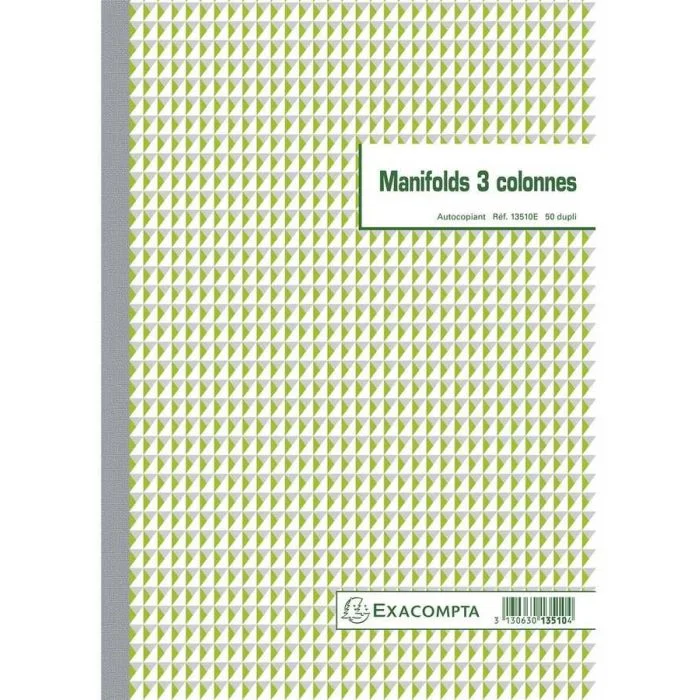 Cahier autocopiant Dupli - 3 Colonnes - 297 x 210 mm EXACOMPTA