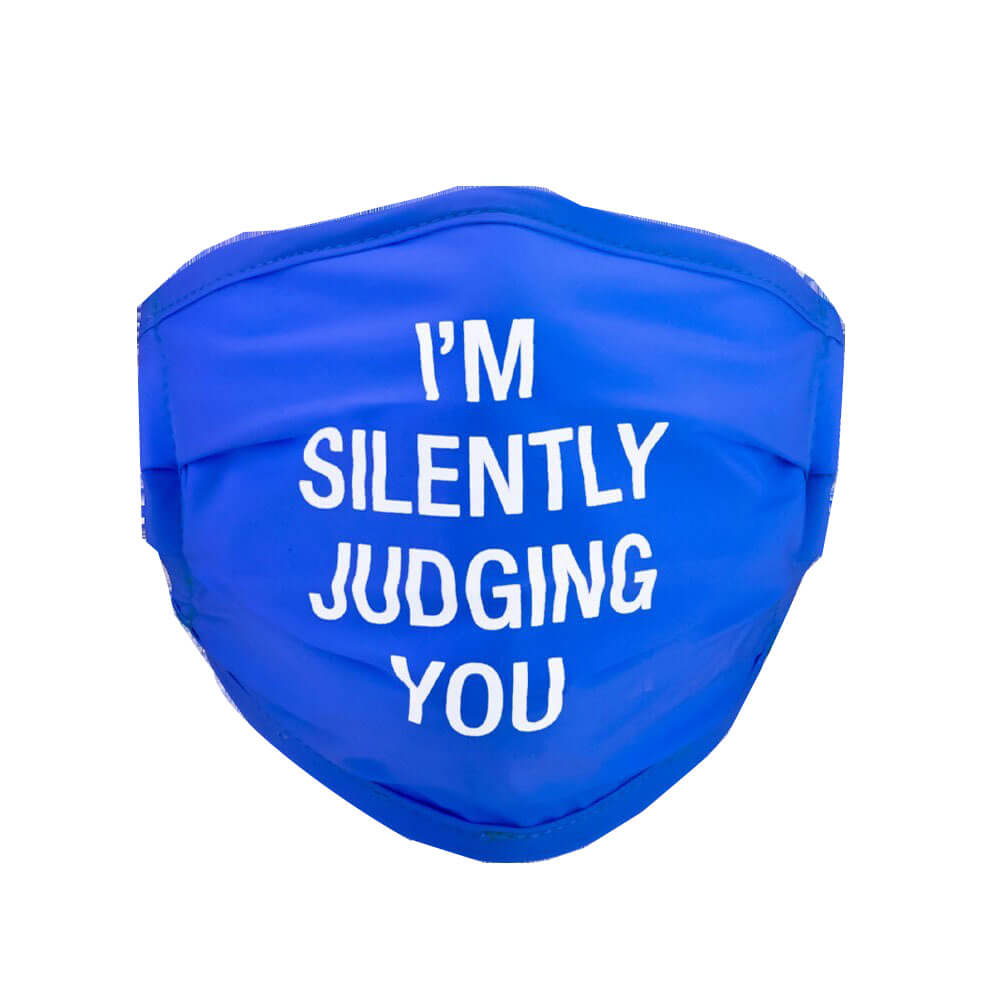 Dites ce que je juge silencieusement votre masque de visage (bleu)