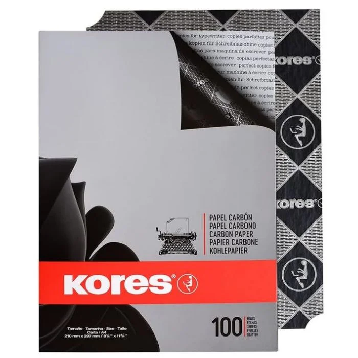Papier Carbone - A4 - Noir KORES Lot de 100 feuilles