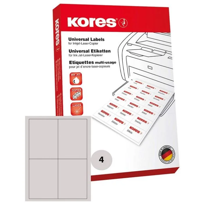 Étiquettes adhésives blanches A6 - 105 x 148 mm KORES L105148 Lot de 400