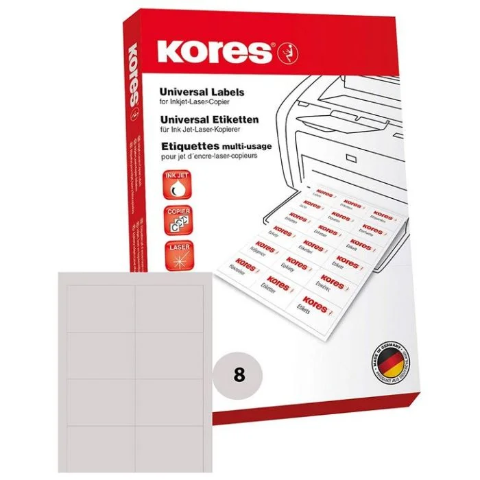 Étiquettes adhésives blanches - 105 x 74 mm KORES L10574 Lot de 800