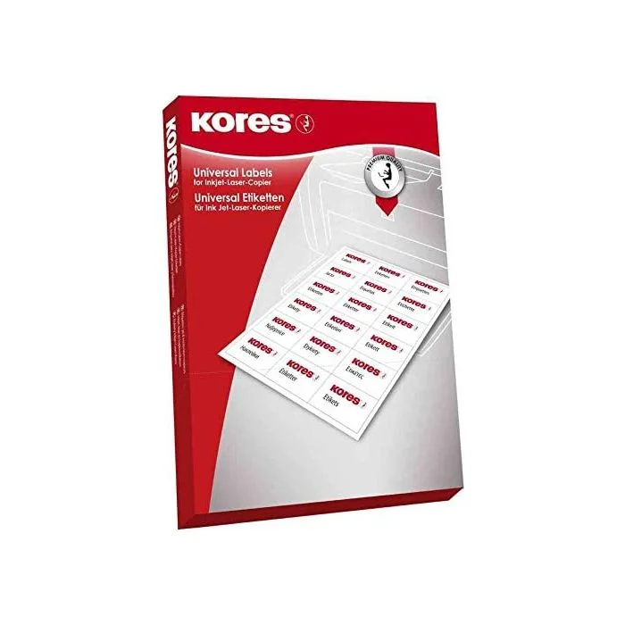 Étiquettes adhésives blanches - 70 x 37 mm KORES L7037 Lot de 2400