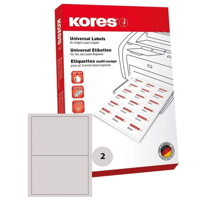 Etiquettes adhésives blanches A5 - 210 x 148 mm KORES Lot de 200