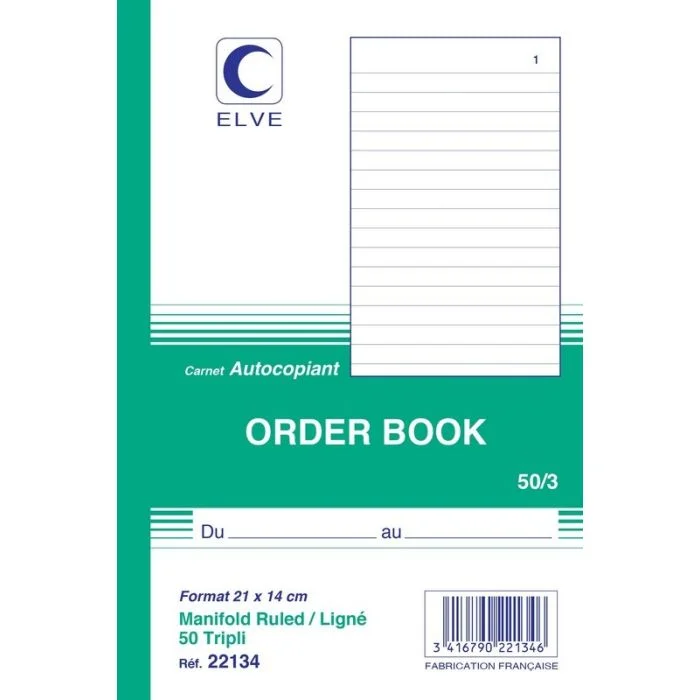 LIGNE Carnet autocopiant Tripli - 210 x 140 mm (Elve)