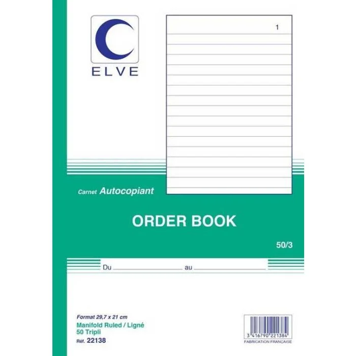LIGNE Carnet autocopiant Tripli - 297 x 210 mm (Elve)