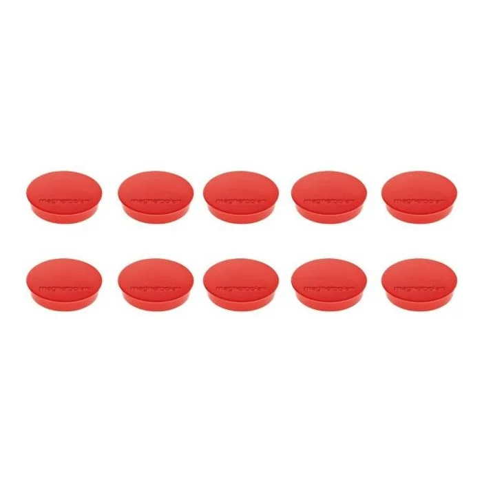 Lot de 10 Aimants ronds - 20 mm - Rouge MAGNETOPLAN