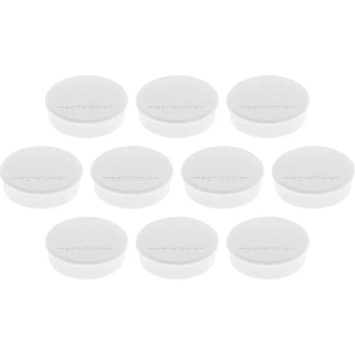 Lot de 10 Aimants ronds - 25 mm - Blanc MAGNETOPLAN