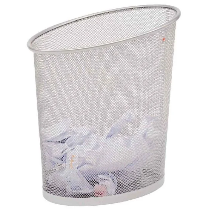 Corbeille à Papier design 18 litres en métal - Gris ALBA Mesh