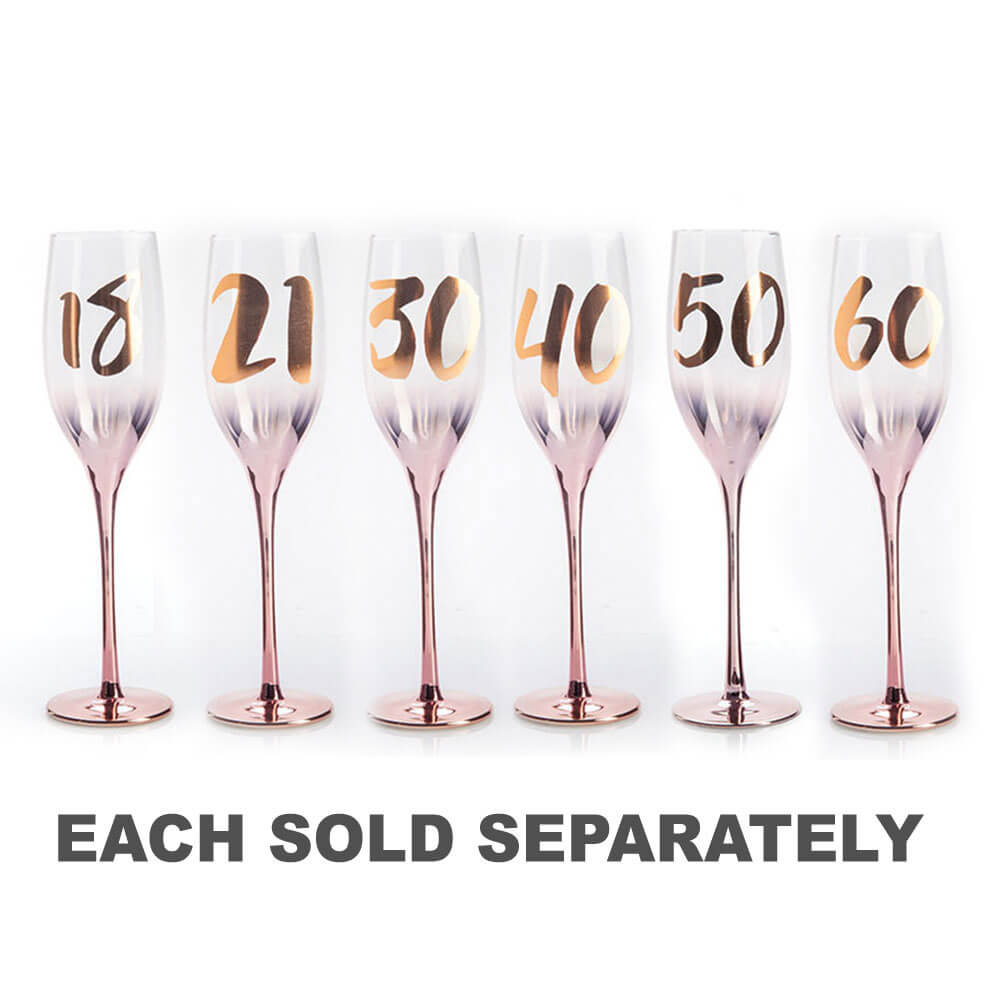 Verre de champagne blush anniversaire
