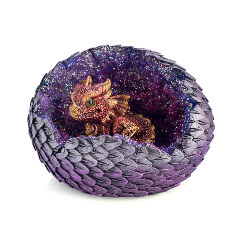 Dragon pour bébé rouge en œuf de cristal