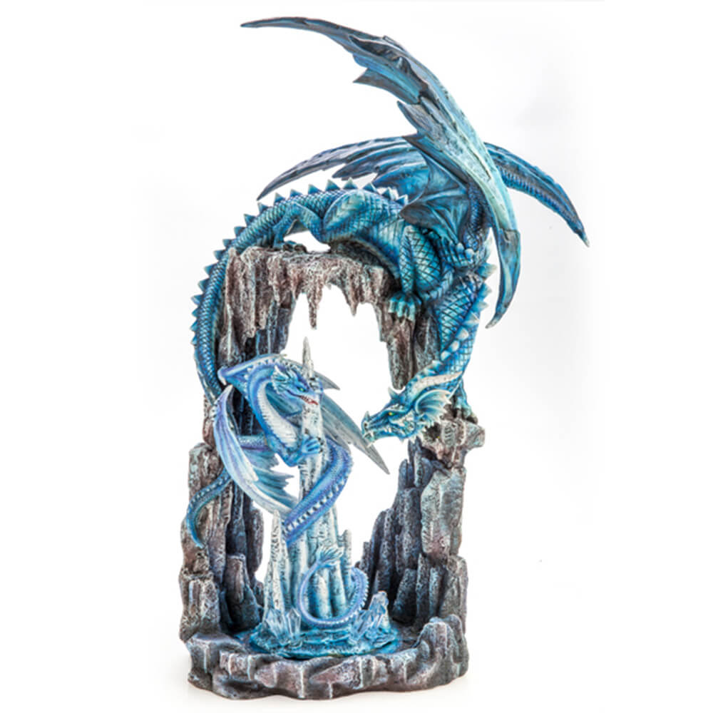 Deux dragons bleus dans la figurine de la grotte glacée