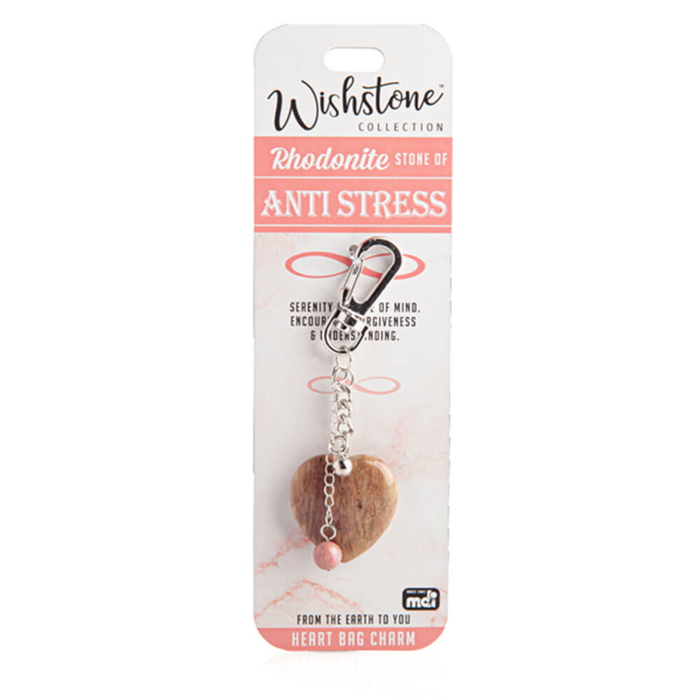 Collection de Wishstone Rhodonite Heart Bag Charme