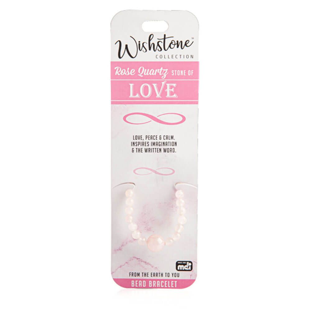 Bracelet de perle à quartz rose Wishstone