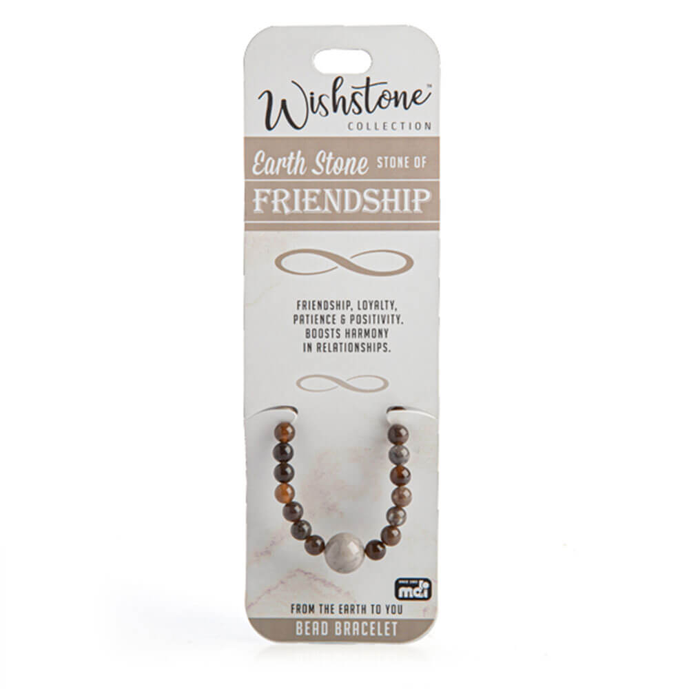 Bracelet de perles de pierre de terre de Wishstone