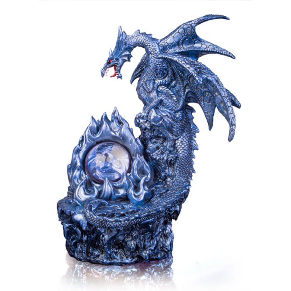 Dragon de glace avec une boule de cristal de lad