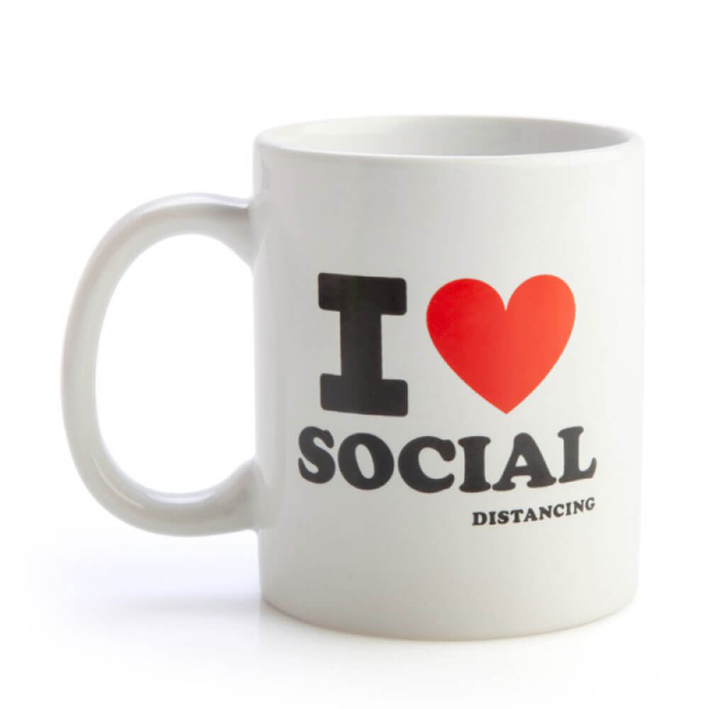 I Heart Social Distancing Coffee Tug
