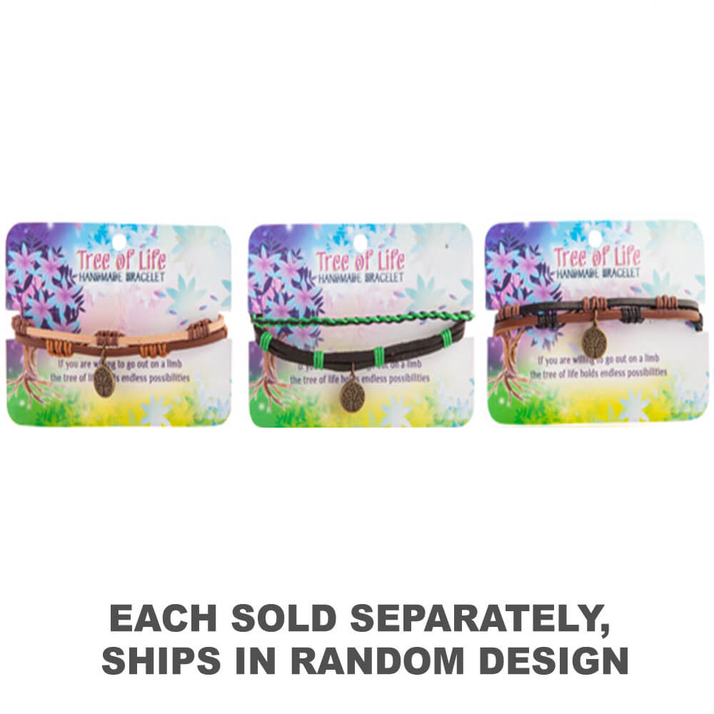 Bracelet en cuir arbre de vie