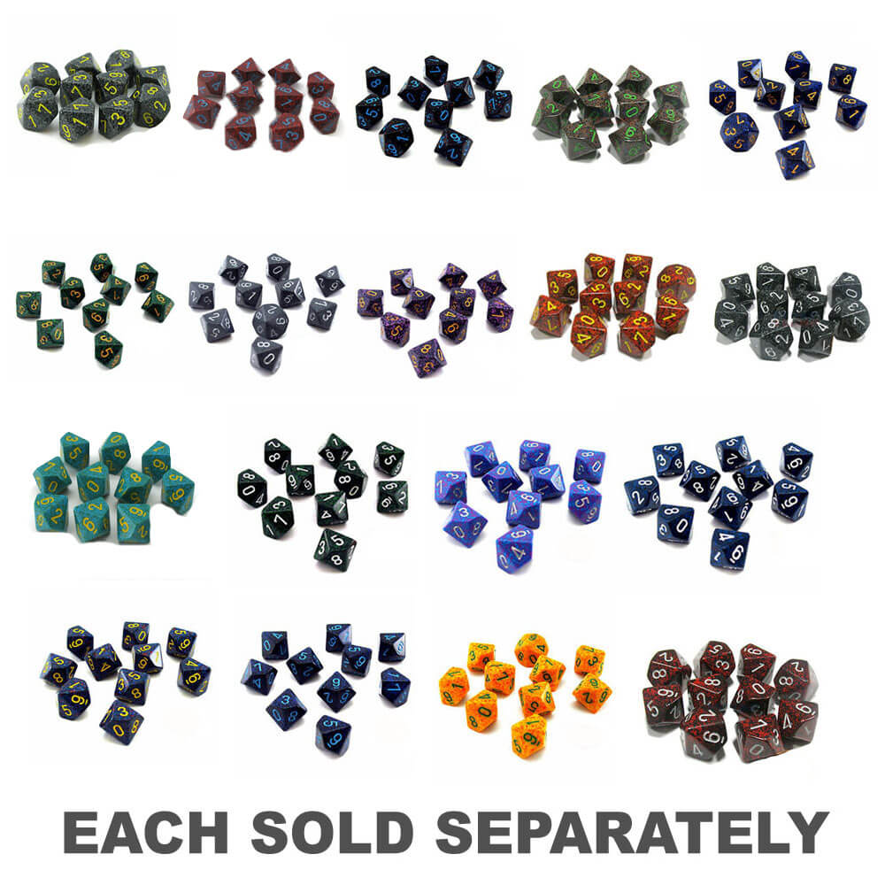 SET TRACKLED CHESSEX D10 POLYEDRAL 10-DIE