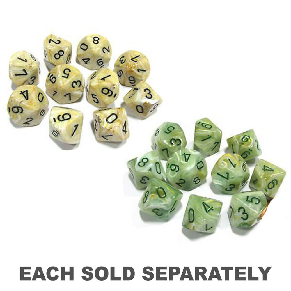 Ensemble de marbre 10-die polyédrique de Chessex D10