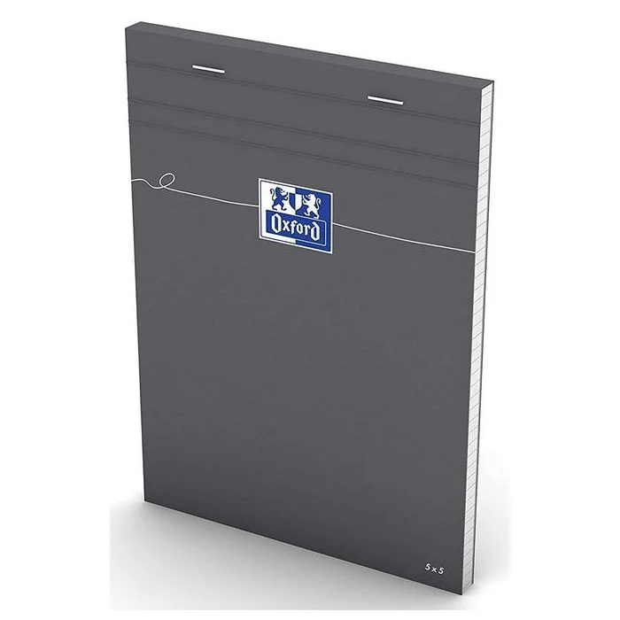 Bloc-Notes quadrillé - 148 x 210 mm - Couverture grise OXFORD