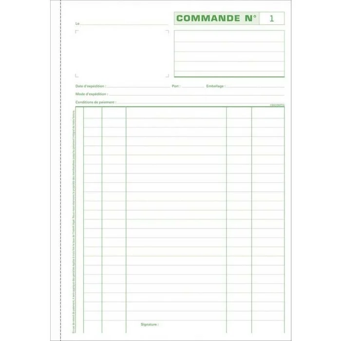 COMMANDE Carnet autocopiant Tripli - 297 x 210 mm EXACOMPTA