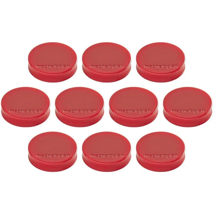 Lot de 10 Aimants ronds Ergo - 30 mm - Rouge MAGNETOPLAN