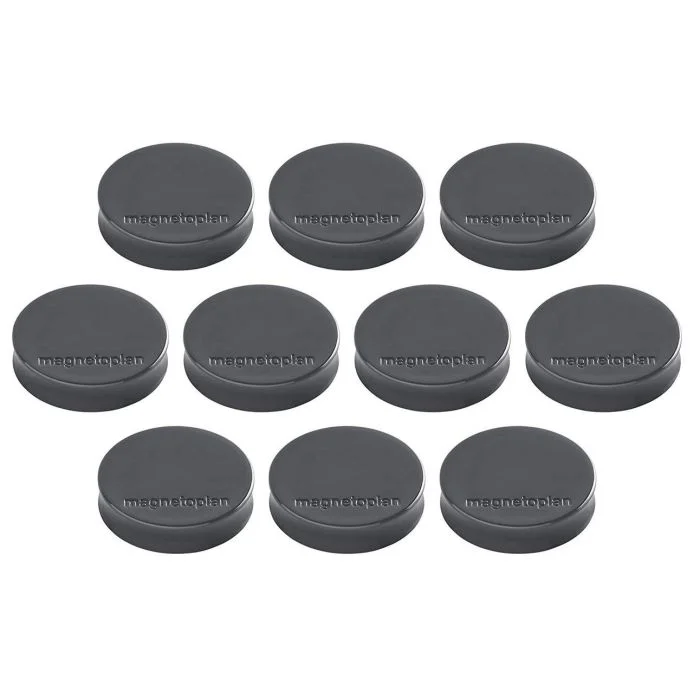 Lot de 10 Aimants ronds Ergo - 30 mm - Gris MAGNETOPLAN