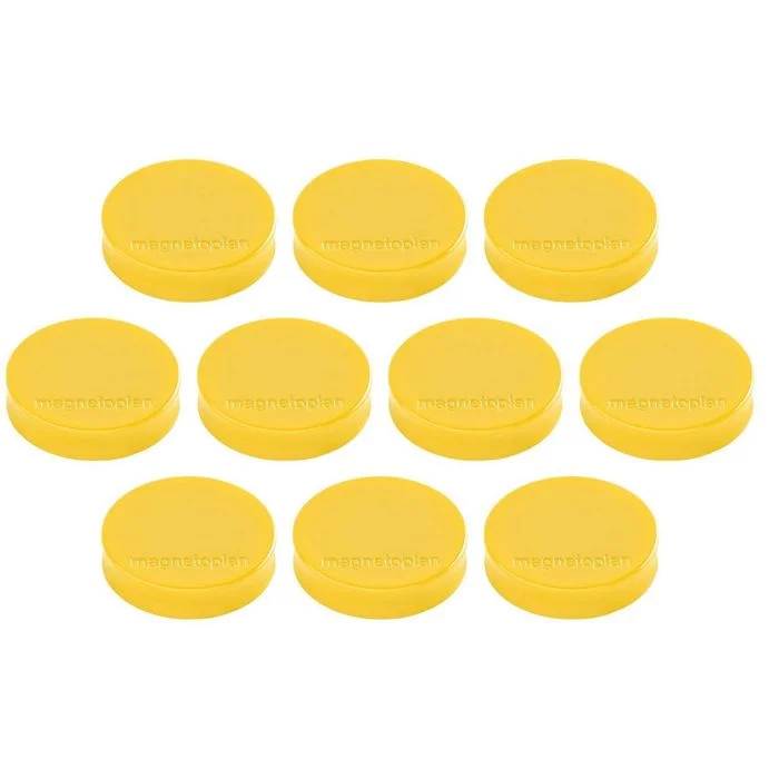 Lot de 10 Aimants ronds Ergo - 30 mm - Jaune MAGNETOPLAN