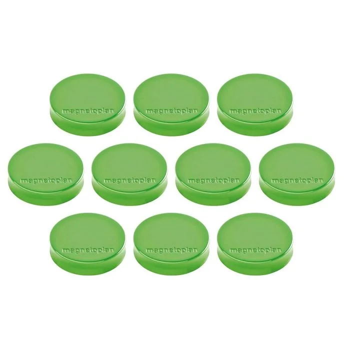 Lot de 10 Aimants ronds Ergo - 30 mm - Vert MAGNETOPLAN