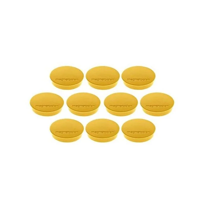 Lot de 10 Aimants ronds Discofix - 30 mm - Jaune MAGNETOPLAN
