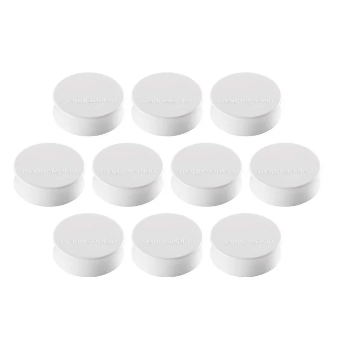 Lot de 10 Aimants ronds Ergo - 34 mm - Blanc MAGNETOPLAN