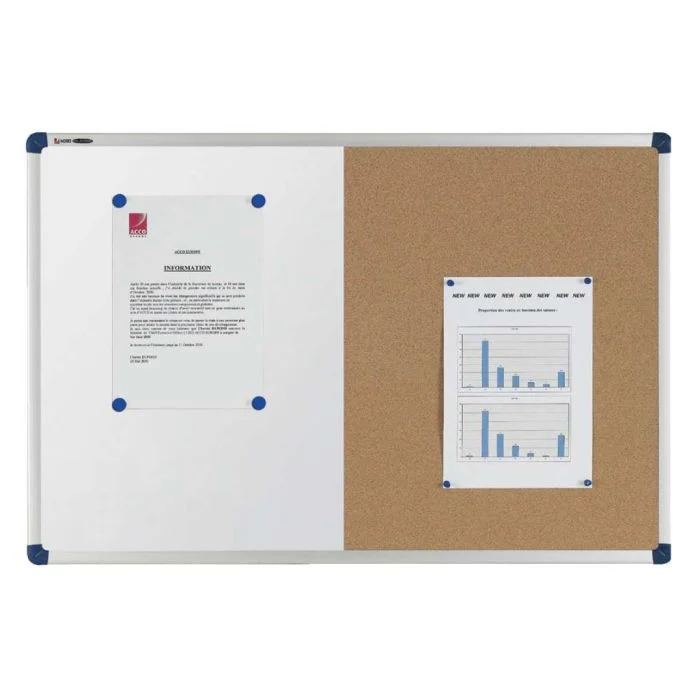 Tableau duo blanc magnétique et liège - 900 x 600 mm NOBO
