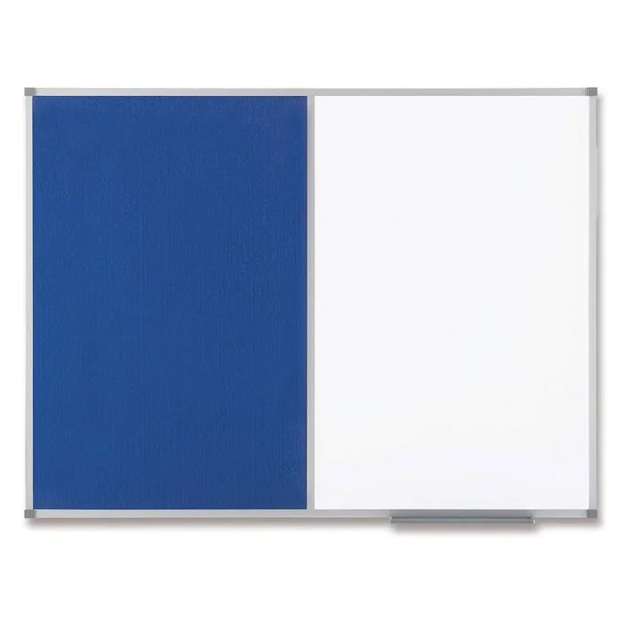 Tableau duo blanc magnétique et feutrine bleue - 1200 x 900 mm NOBO