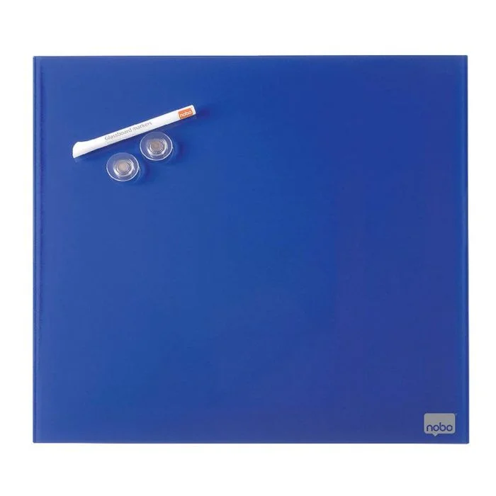 Tableau magnétique en verre Diamond - 450 x 450 mm - Bleu NOBO