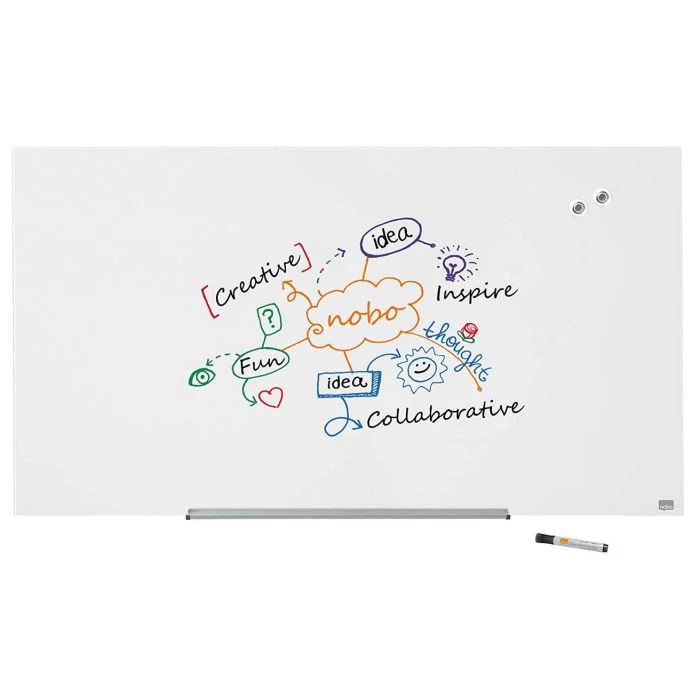 Tableau magnétique en verre - Blanc - 1260 x 710 mm NOBO