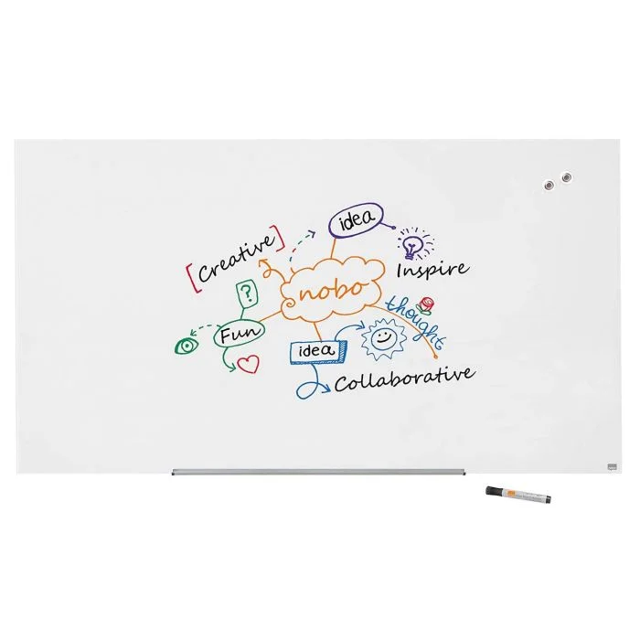 Tableau magnétique en verre - Blanc - 1900 x 1000 mm NOBO 85"