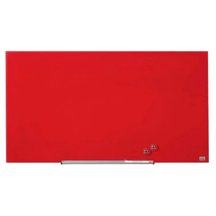 Tableau en verre magnétique Rouge 100 x 56 cm NOBO 45"